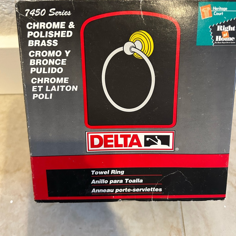Delta Chrome and Brass Towel Ring